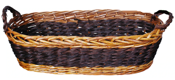 Willow & Seagrass Basket (Color: Brown, size: 22")