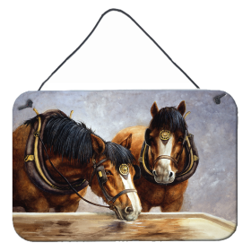 Wall or Door Hanging Prints (Color: Horses Taking a Drink of Water, size: 8 x 12)