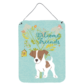 Welcome Friends Jack Russell Terrier Puppy Wall or Door Hanging Prints (Color: BB7638DS1216, size: 12 x 16)