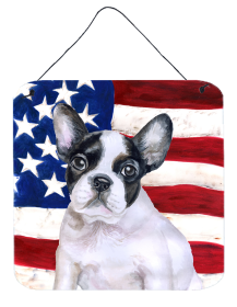 French Bulldog - Black and White Wall or Door Hanging Prints (Color: French Bulldog - Black and White, size: 6 x 6)