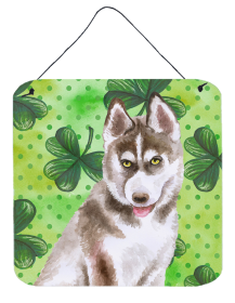 Siberian Husky Grey Wall or Door Hanging Prints (Color: Siberian Husky Grey, size: 6 x 6)