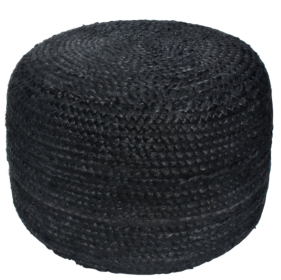 Jute Pouf (Color: Black)