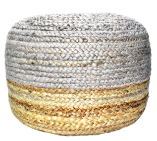 Jute Pouf (Color: Gray)