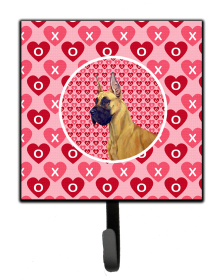 Dog Love and Valentine's Day Portrait Leash or Key Holder (size: 4.25 x 7)