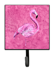 Bird Art Design Leash or Key Holder (Color: Flamingo on Pink, size: 4.25 x 7)