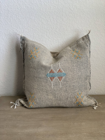 Handmade Cactus Silk Throw Pillow Covers (Color: Gray, size: 18x18/20x20)