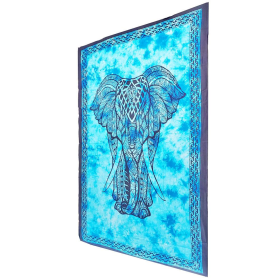 Indian Bohemian Elephant Tapestry Psychedelic Wall Hanging Decoration (Color: Blue)