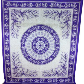 Tigers & Elephants Majestic Beasts Tapestry (Color: Purple, size: 90 x 80)