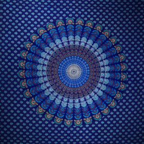 Peacock Dance Mandala Tapestry (Color: Blue, size: 90 x 80)