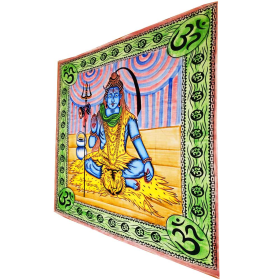 Third Eye Shiva with Trishul & Om Tapestry (size: 90 x 80)