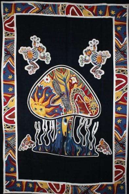 Psychedelic Mushroom Garden Tapestry (Color: green, size: 80 x 55)