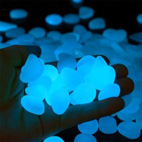 Outdoor Luminous Stones 100Pcs Glow in The Dark Pebbles Garden Moonlight Stones (Color: White)