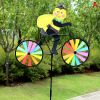 1pc, Outdoor Decoration Three-dimensional Biker Animal Fabric Windmill Traditional Nostalgic Toy Colorful Windmill