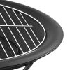 2-in-1 Fire Pit and BBQ with Poker 22"x22"x19.3" Steel